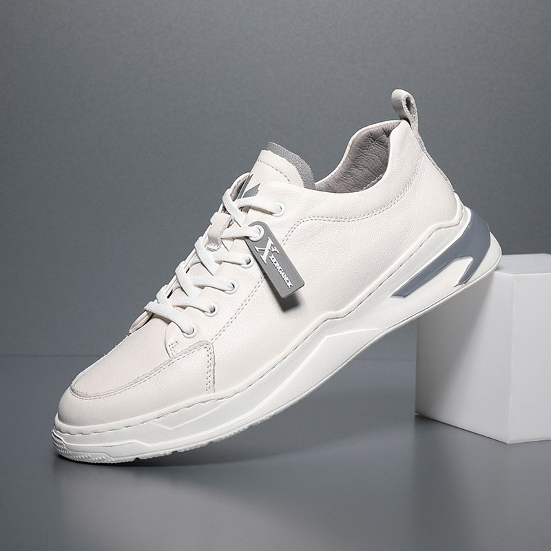 2021 autumn new men's shoes, leather casual white shoes, hot style trendy shoes lace up sports shoes trend