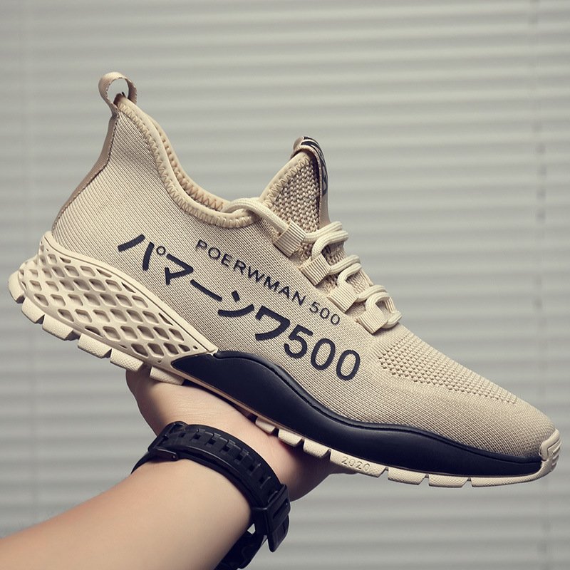 Men's shoes summer breathable 2021 new running sports shoes flying woven mesh trend casual men's sneakers